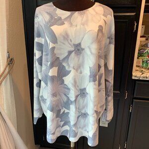 Sioni Women's Floral Print Dolman Sleeve Sweater 2X NWT